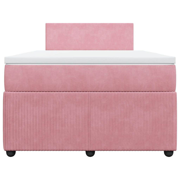 Pat box spring cu saltea, negru, 120x190 cm, catifea WALTI