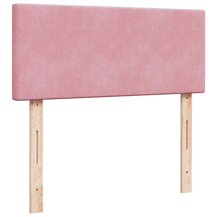 Pat box spring cu saltea, negru, 120x190 cm, catifea WALTI
