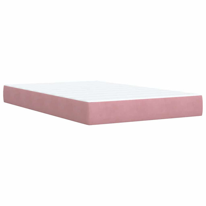 Pat box spring cu saltea, negru, 120x190 cm, catifea WALTI