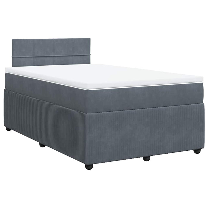 Pat box spring cu saltea, gri închis, 120x190 cm, catifea - WALTI WALTI