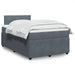 Pat box spring cu saltea, gri închis, 120x190 cm, catifea - WALTI WALTI