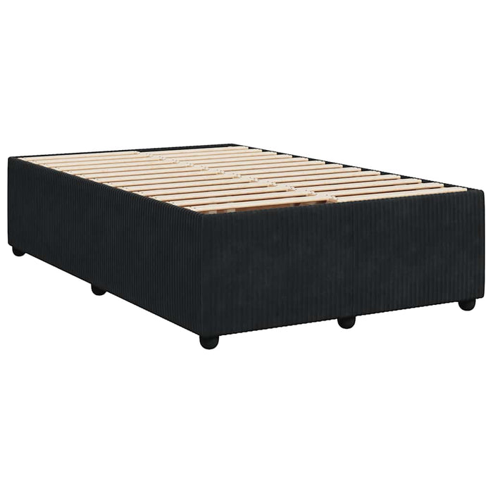 Pat box spring cu saltea, negru, 120x190 cm, catifea WALTI