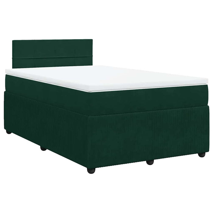 Pat box spring cu saltea, verde închis, 120x190 cm, catifea - WALTI WALTI