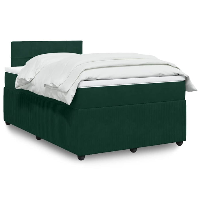 Pat box spring cu saltea, verde închis, 120x190 cm, catifea - WALTI WALTI
