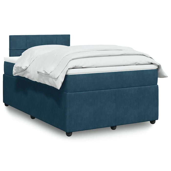 Pat box spring cu saltea, albastru, 120x190 cm, catifea - WALTI WALTI