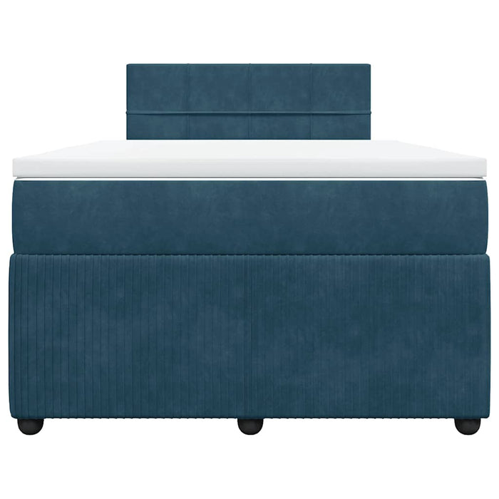 Pat box spring cu saltea, albastru, 120x190 cm, catifea - WALTI WALTI