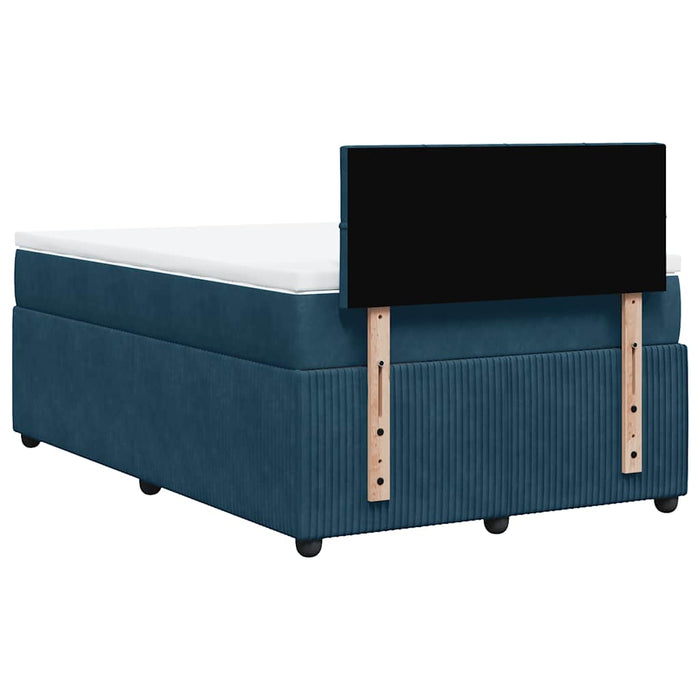 Pat box spring cu saltea, albastru, 120x190 cm, catifea - WALTI WALTI