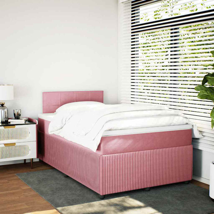 Pat box spring cu saltea, negru, 120x190 cm, catifea - WALTI WALTI