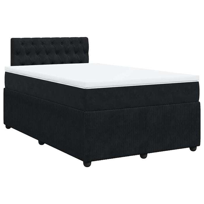 Pat box spring cu saltea, negru, 120x190 cm, catifea - WALTI WALTI
