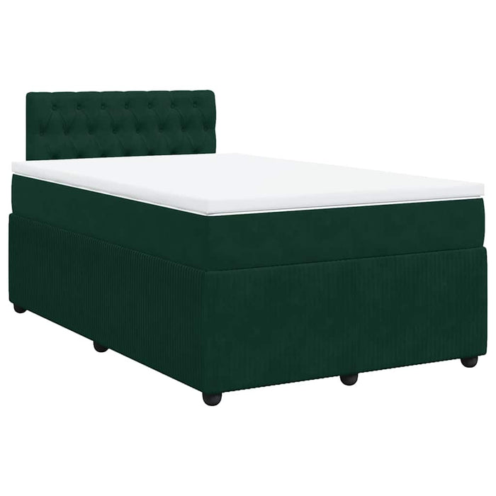 Pat box spring cu saltea, verde închis, 120x190 cm, catifea - WALTI WALTI