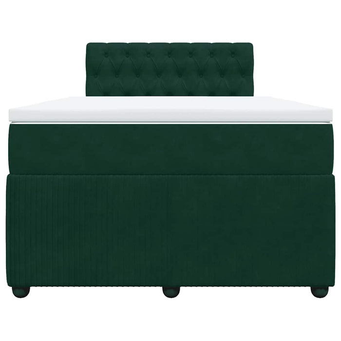 Pat box spring cu saltea, verde închis, 120x190 cm, catifea - WALTI WALTI