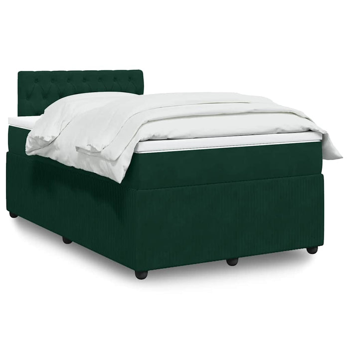 Pat box spring cu saltea, verde închis, 120x190 cm, catifea - WALTI WALTI