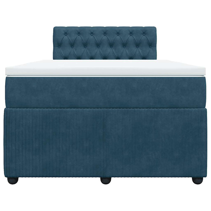 Pat box spring cu saltea, albastru, 120x190 cm, catifea - WALTI WALTI