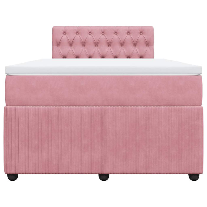 Pat box spring cu saltea, negru, 120x190 cm, catifea - WALTI WALTI