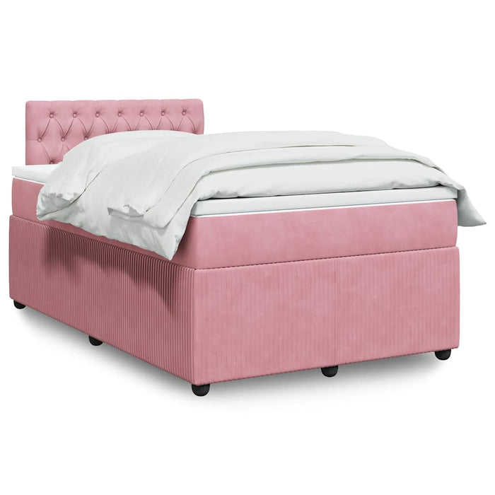Pat box spring cu saltea, negru, 120x190 cm, catifea - WALTI WALTI