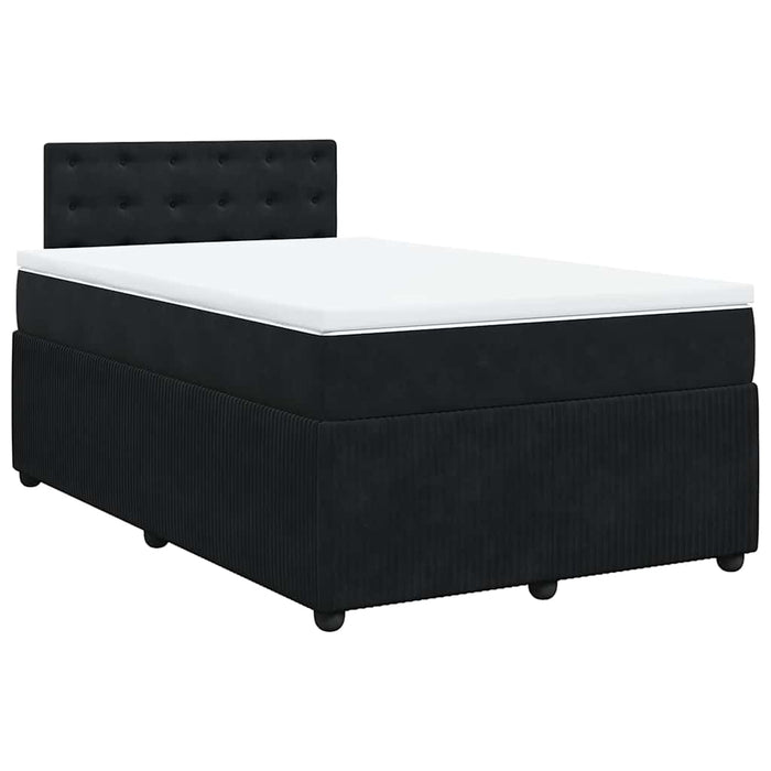 Pat box spring cu saltea, negru, 120x190 cm, catifea - WALTI WALTI