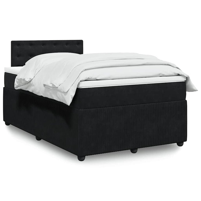 Pat box spring cu saltea, negru, 120x190 cm, catifea - WALTI WALTI
