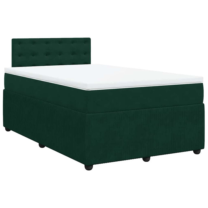 Pat box spring cu saltea, verde închis, 120x190 cm, catifea - WALTI WALTI