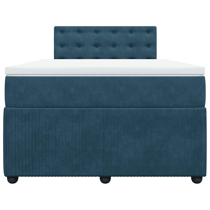 Pat box spring cu saltea, albastru, 120x190 cm, catifea - WALTI WALTI