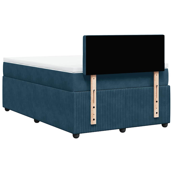 Pat box spring cu saltea, albastru, 120x190 cm, catifea - WALTI WALTI