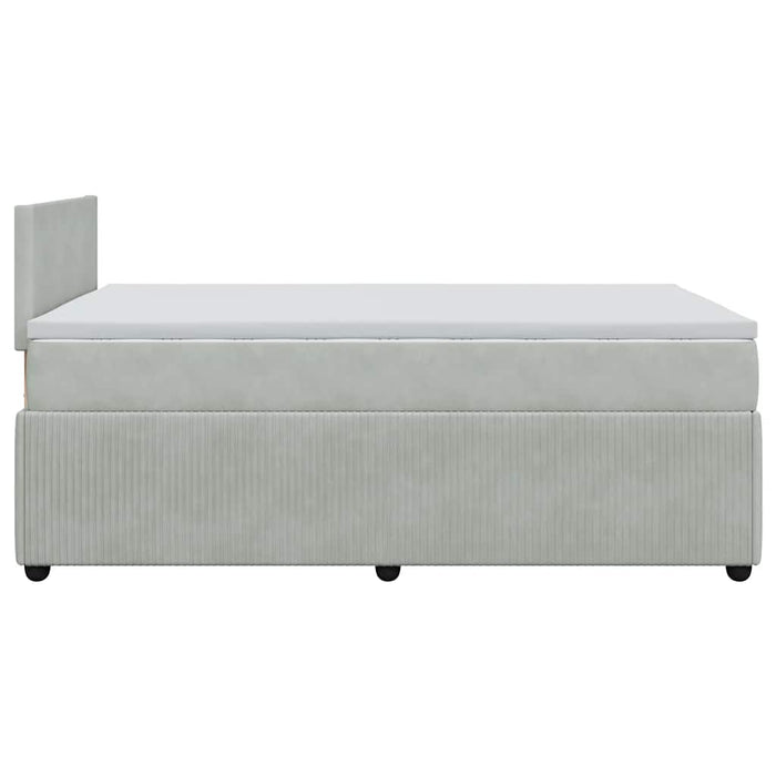 Pat continental cu saltea, gri deschis, 120x200 cm, catifea - WALTI WALTI