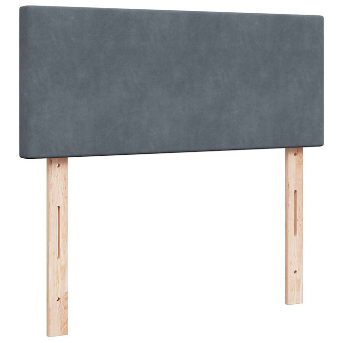 Pat box spring cu saltea, gri închis, 120x200 cm, catifea WALTI