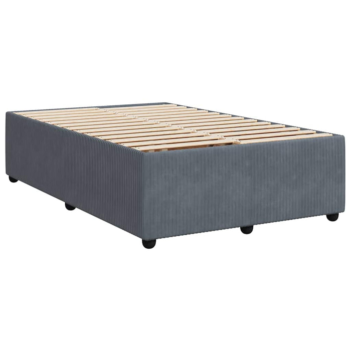 Pat box spring cu saltea, gri închis, 120x200 cm, catifea WALTI