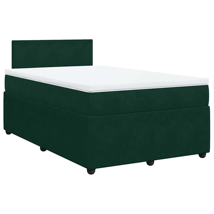 Pat box spring cu saltea, verde închis, 120x200 cm, catifea - WALTI WALTI