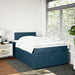 Pat box spring cu saltea, albastru, 120x200 cm, catifea - WALTI WALTI