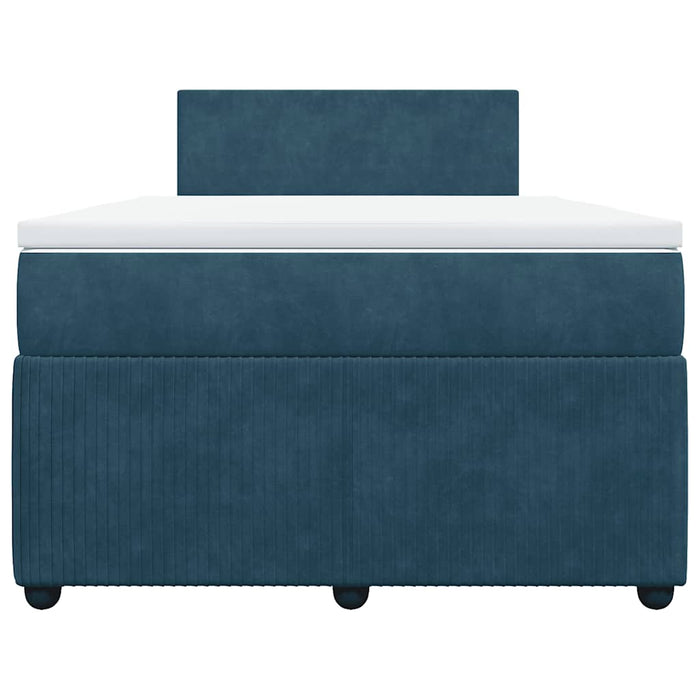 Pat box spring cu saltea, albastru, 120x200 cm, catifea - WALTI WALTI