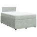 Pat continental cu saltea, gri deschis, 120x200 cm, catifea - WALTI WALTI