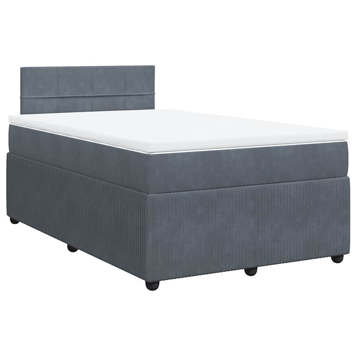 Pat box spring cu saltea, gri închis, 120x200 cm, catifea - WALTI WALTI