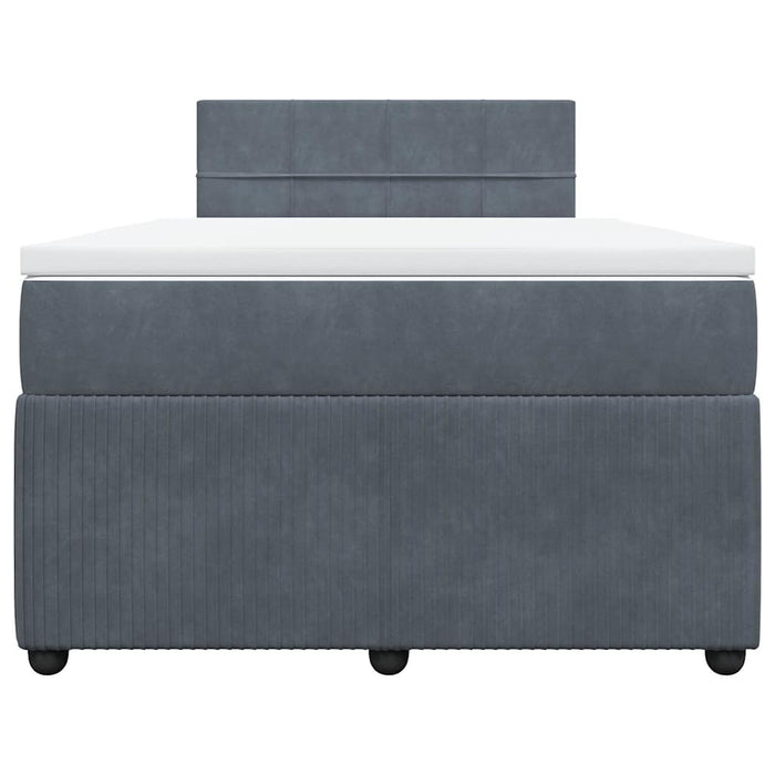 Pat box spring cu saltea, gri închis, 120x200 cm, catifea - WALTI WALTI