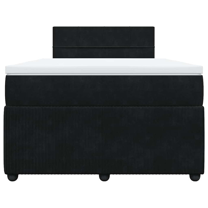 Pat box spring cu saltea, negru, 120x200 cm, catifea WALTI