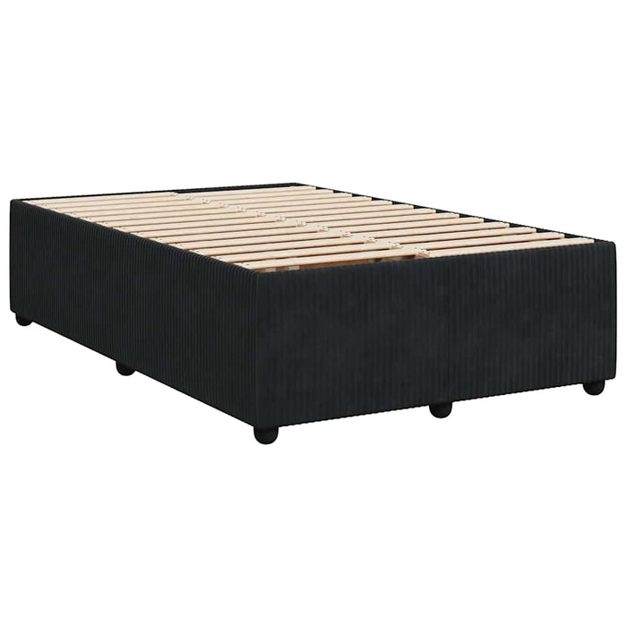 Pat box spring cu saltea, negru, 120x200 cm, catifea WALTI
