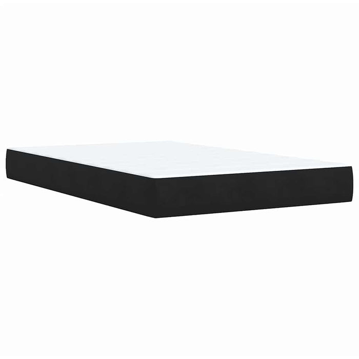 Pat box spring cu saltea, negru, 120x200 cm, catifea WALTI