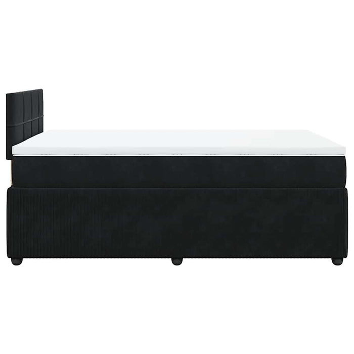 Pat box spring cu saltea, negru, 120x200 cm, catifea WALTI