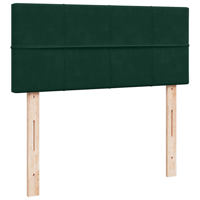 Pat box spring cu saltea, verde închis, 120x200 cm, catifea WALTI