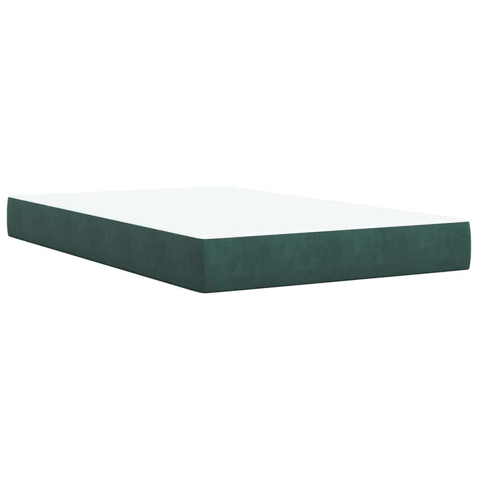 Pat box spring cu saltea, verde închis, 120x200 cm, catifea WALTI
