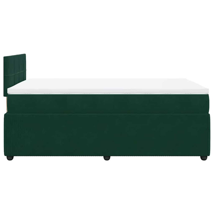 Pat box spring cu saltea, verde închis, 120x200 cm, catifea WALTI