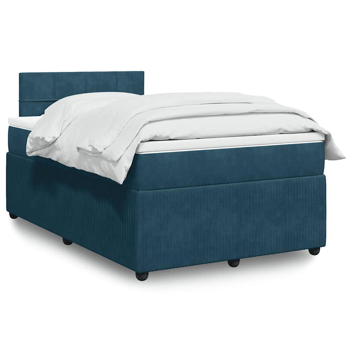 Pat box spring cu saltea, albastru, 120x200 cm, catifea - WALTI WALTI