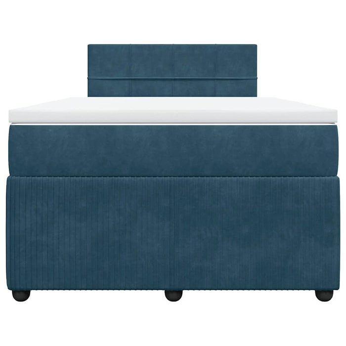 Pat box spring cu saltea, albastru, 120x200 cm, catifea - WALTI WALTI