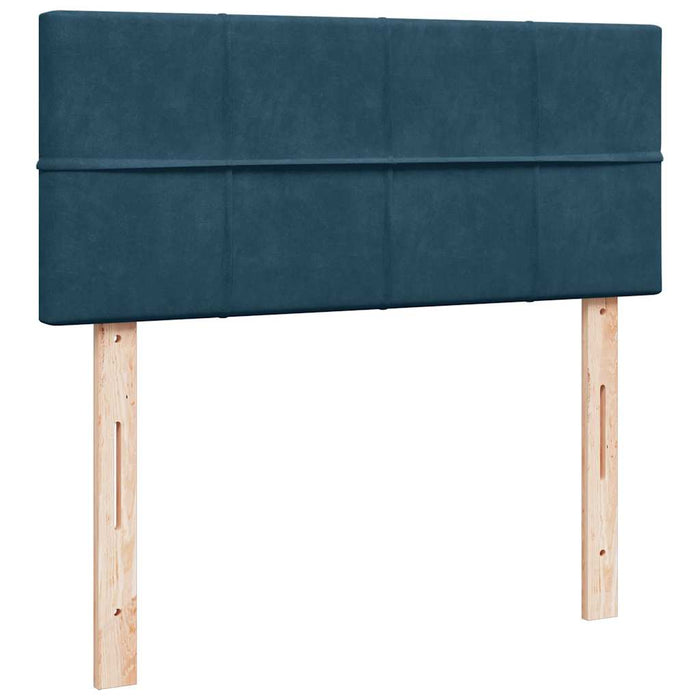 Pat box spring cu saltea, albastru, 120x200 cm, catifea - WALTI WALTI