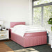 Pat box spring cu saltea, roz, 120x200 cm, catifea - WALTI WALTI