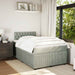 Pat continental cu saltea, gri deschis, 120x200 cm, catifea - WALTI WALTI