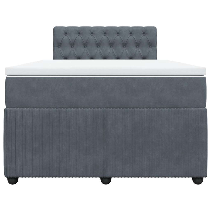 Pat box spring cu saltea, gri închis, 120x200 cm, catifea - WALTI WALTI