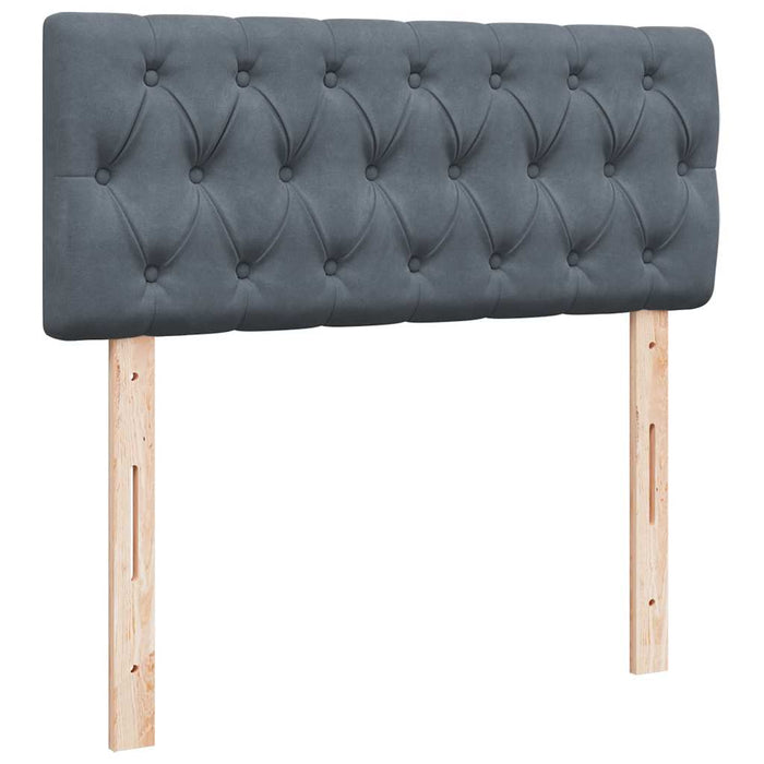 Pat box spring cu saltea, gri închis, 120x200 cm, catifea - WALTI WALTI