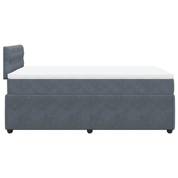 Pat box spring cu saltea, gri închis, 120x200 cm, catifea - WALTI WALTI