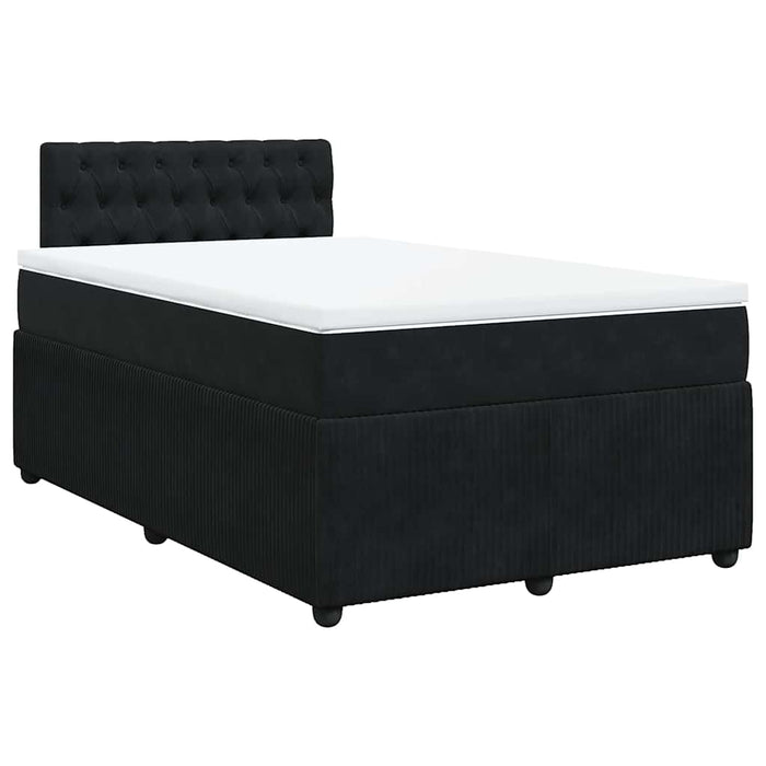 Pat box spring cu saltea, negru, 120x200 cm, catifea - WALTI WALTI