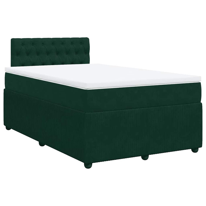 Pat box spring cu saltea, verde închis, 120x200 cm, catifea - WALTI WALTI